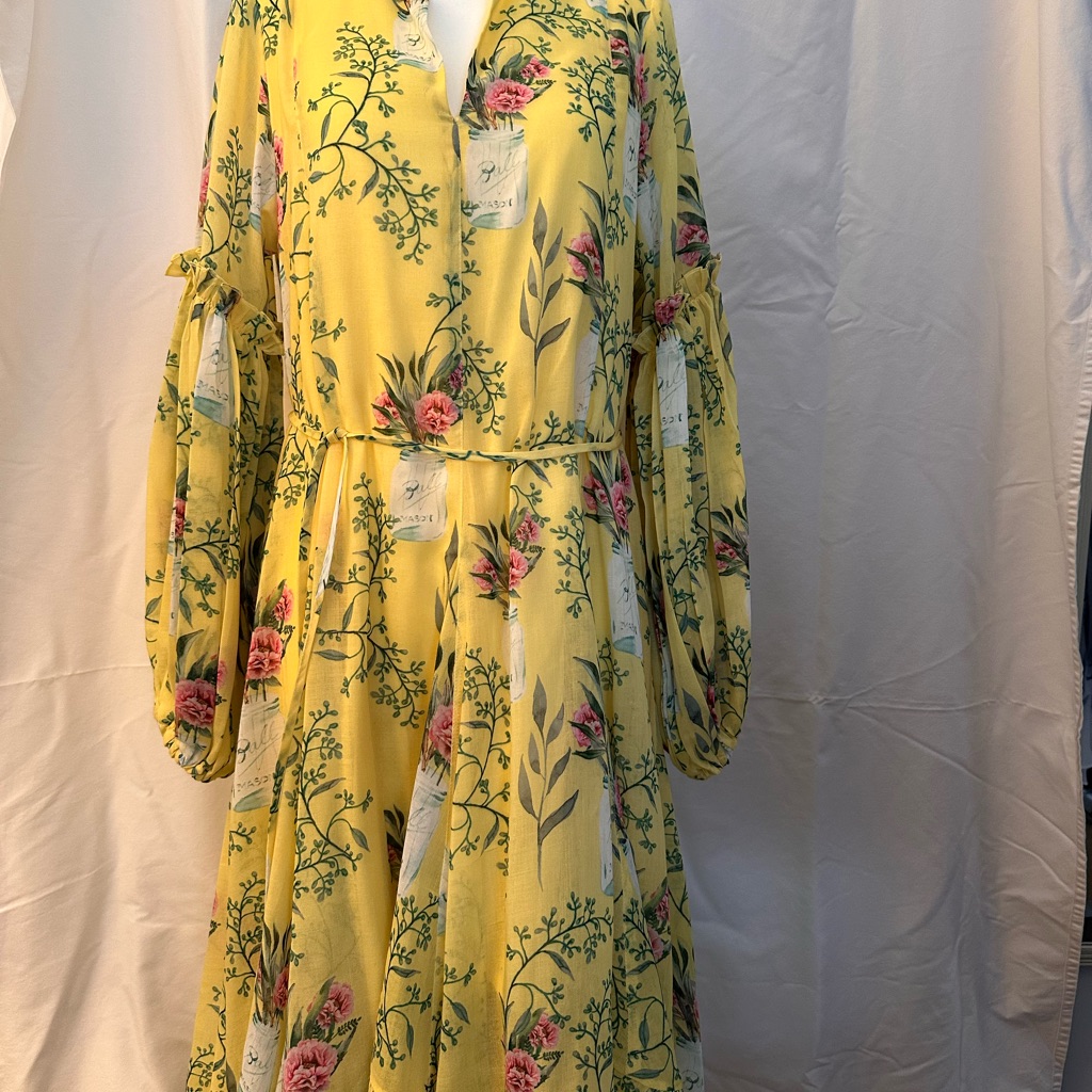 Kleid Yellow Floral Blouse